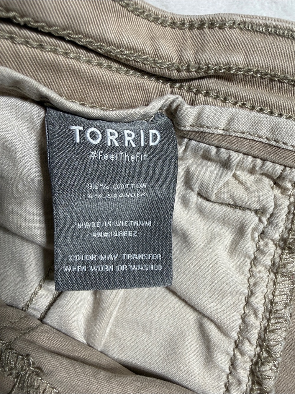 torrid Beige Roll-Cuff Utility Shorts - Picture 5 of 7